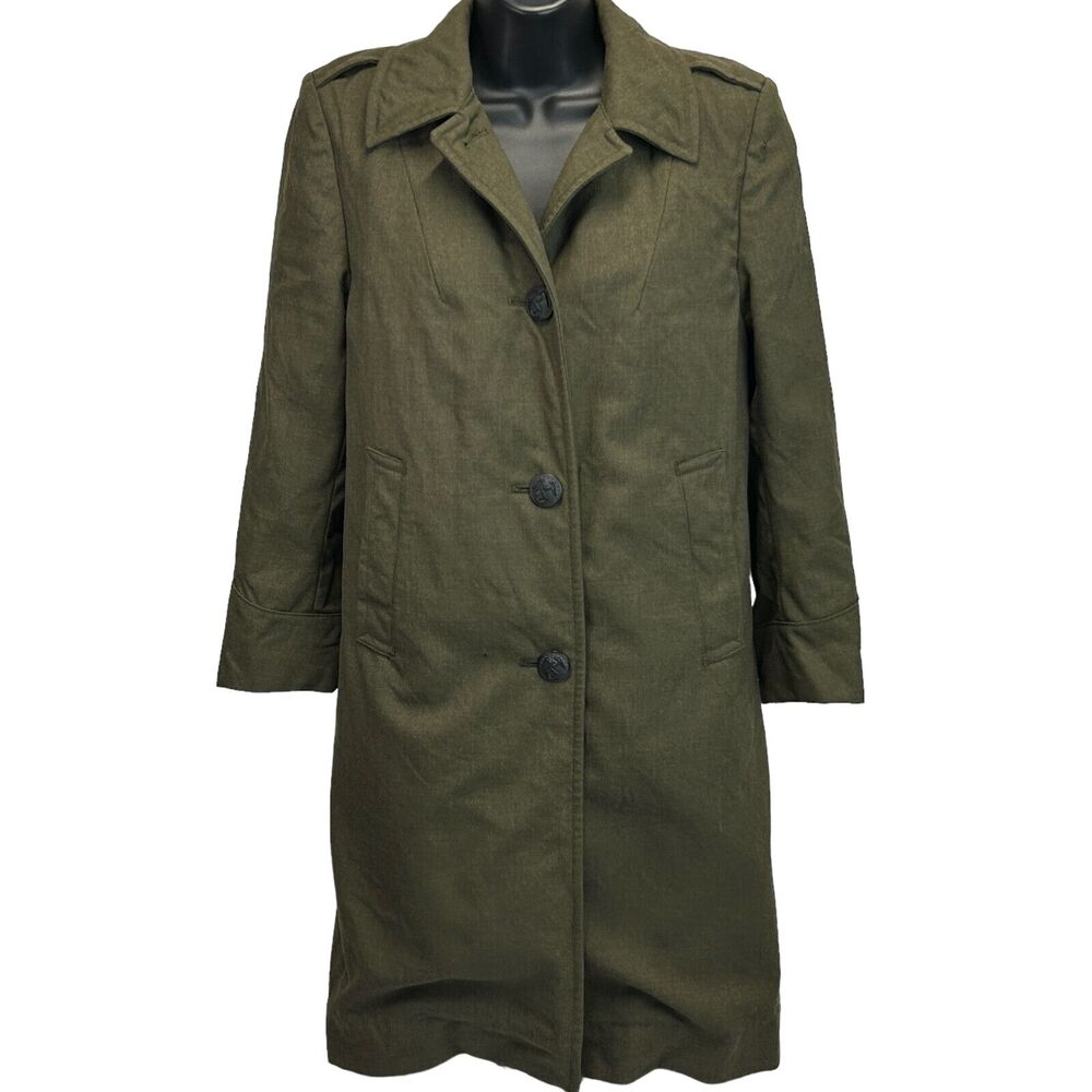 Vintage 60s Vietnam War US Marine Corps Overcoat Womens 12 S Short Marines Green